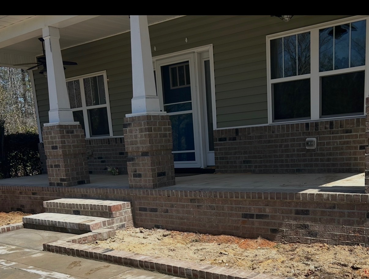 Brick porch columns and steps